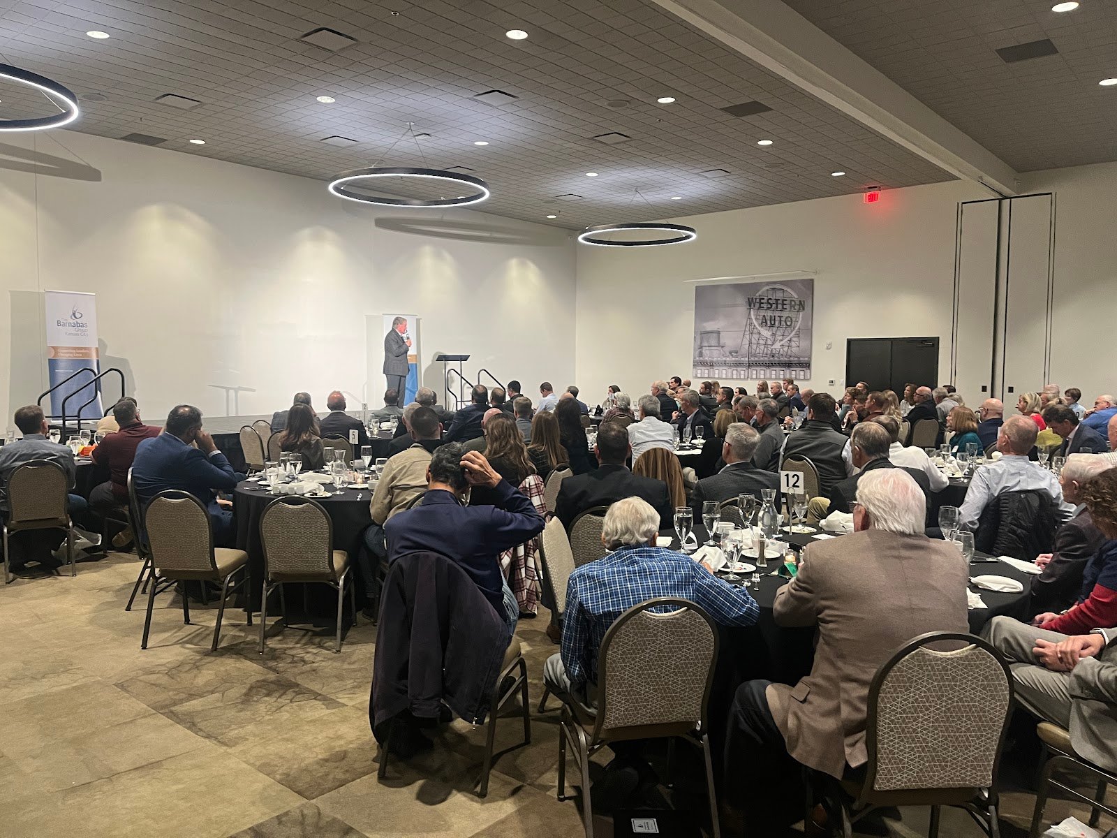 Bob Shank speaking at a TBG business leaders meeting